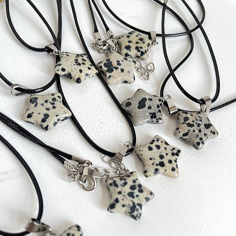 Модное ожерелье с подвеской в виде звезды из цветного камня, креативная универсальная ключичная цепочка-пентаграмма для женщин, праздничное ювелирное украшение, подарок