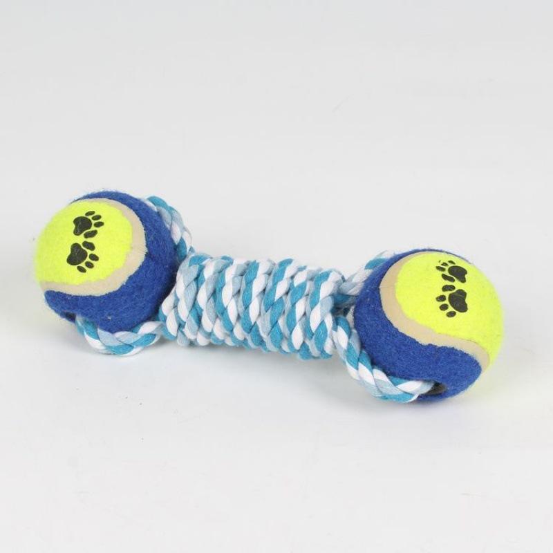 Pet Supplies Dog Toys Fun To Relieve Boredom Cotton Rope Ball Tennis Dumbbell Teething Rope Scratch-resistant and Bite-resistant Knot