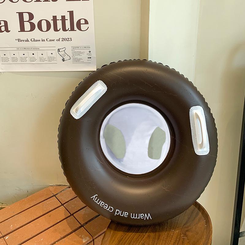 Желтое защитное кольцо для детского сиденья для купания с защитой от солнца - конструкция, препятствующая опрокидыванию