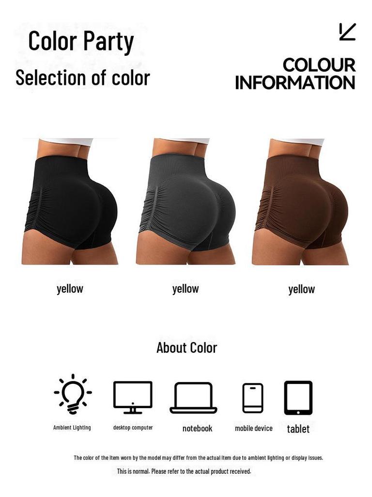 Шорты для йоги с высокой талией, устойчивые к складкам: Дышащие, быстросохнущие, приподнимающие бедра, эластичные леггинсы для фитнеса длиной три четверти