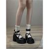 Shorty Le Black Versatile Platform Mary Jane Small Leather Shoes Women's 2025 New Summer French Japanese Height Increasing Shoes