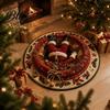 Festive Living Room Decor Christmas Round Area Rug, 3D Optical Illusion Carpet, Stain & Wear Holiday Party Resistant Throw Rug for Sofa Bedroom Home