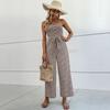 Women's Wrapped Chest Jumpsuit Women Fashionable Casual  Wide Leg Jumpsuit Pants