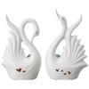 Современная элитная керамическая фигурка «Пара лебедей» | Красивый декор для дома (Набор из 2 шт., белый)