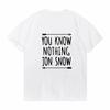 Unisex You Know Nothing Jon Snow Unisex T Shirt Night Watch Stark House Crows ONeck Cotton Top Tees