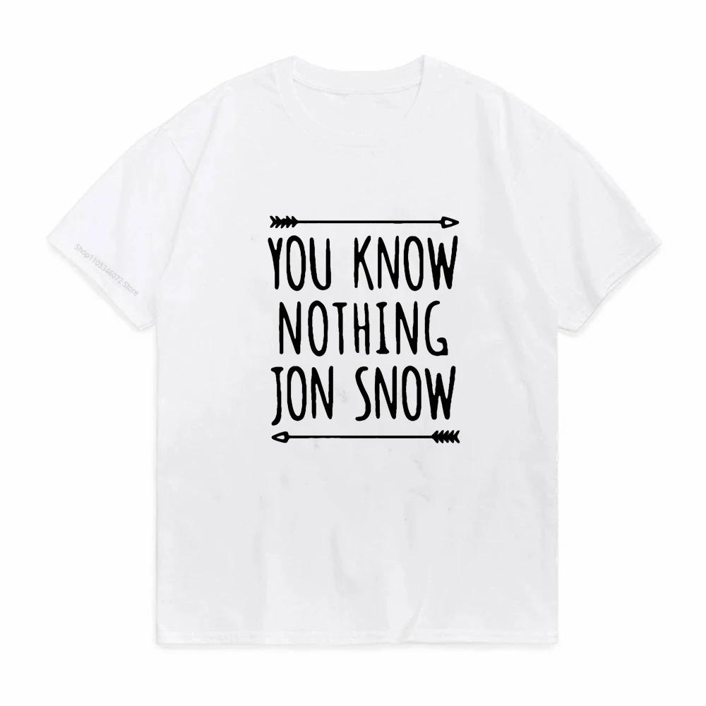 Unisex You Know Nothing Jon Snow Unisex T Shirt Night Watch Stark House Crows ONeck Cotton Top Tees