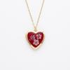 Heart Case Heart Open Pendant Necklace Colorful Color Enamel Floral Charm  Gift