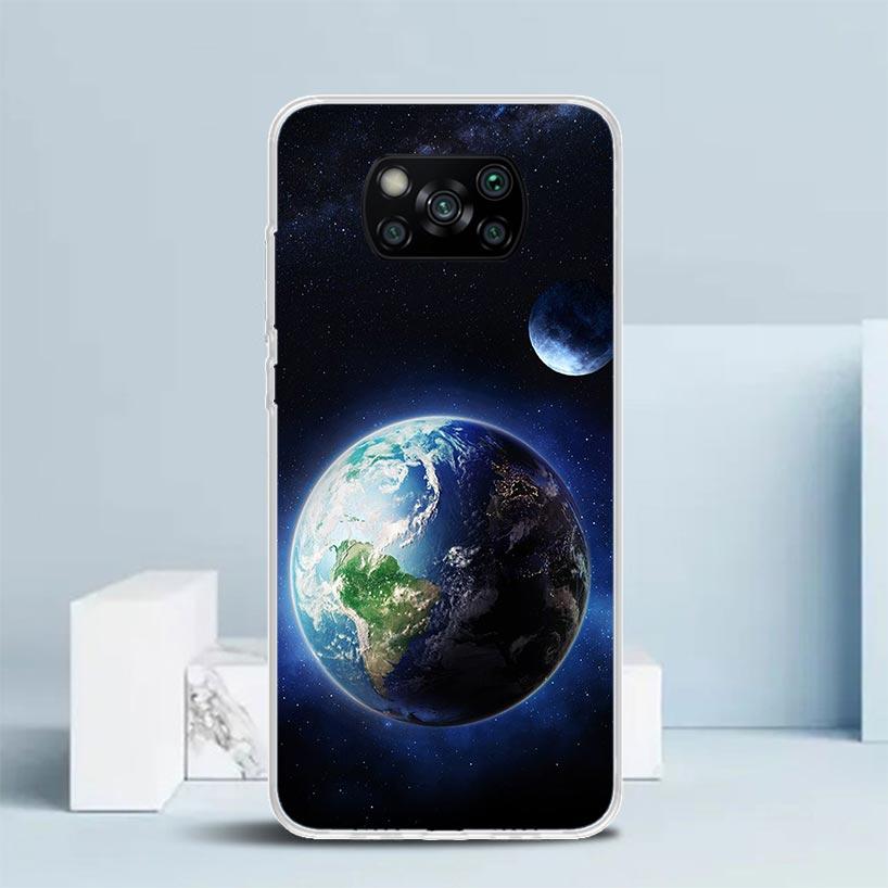 Earth Stars Space Phone Case For Xiaomi Poco F7 Ultra X5 X6 X7 Pro M7 Redmi 15C 15 13C 13 12C 12 10C 10 10A 9 9C 9A 9T Cover Poc