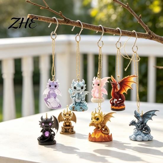Fantasy Dragon Ornaments Advent Calendar, 2D Christmas Countdown Box with Daily Surprise Gift Acrylic Pendants, Festive Tree Hanging Decor,