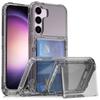 Samsung Galaxy S23 Case, Card Holder Kickstand, Transparent / Black