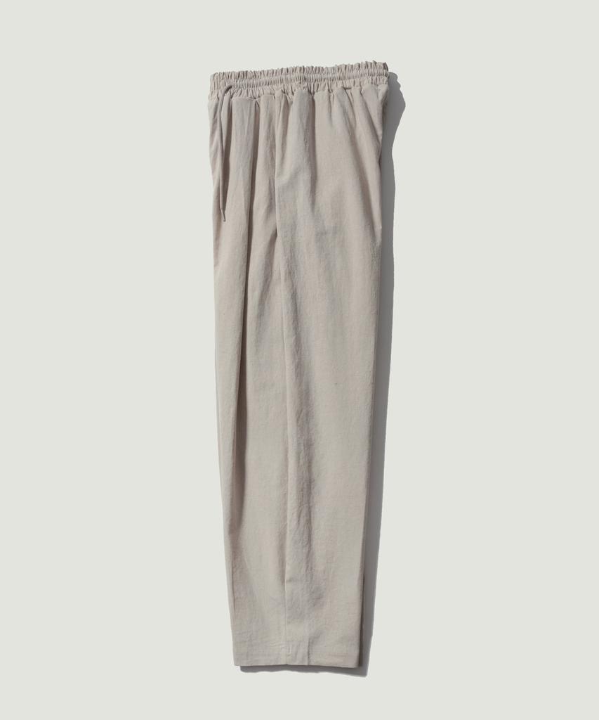 EASE Linen Elastic Waist Pants [Oversized Fit]_Oatmeal_Unisex