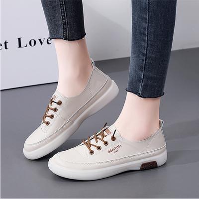 Женские весенне-летние кроссовки из натуральной кожи с глубоким вырезом, кроссовки для бега, молодежные, студенческие, для девочек, с мягкой подошвой, на плоской подошве, модные