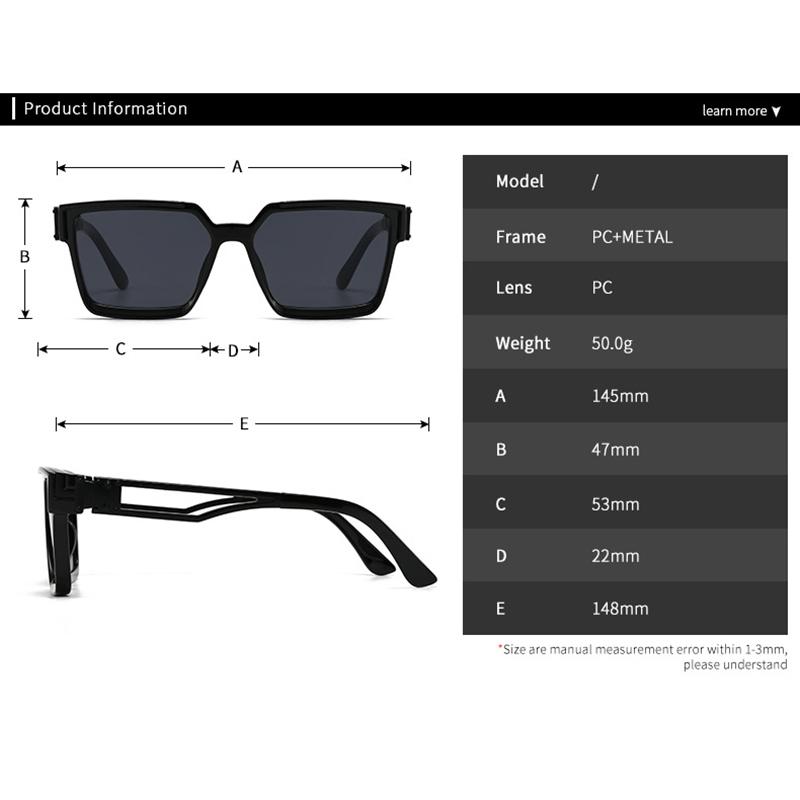 Fashion Vintage Square Gold Sunglasses Women For Men Sun Glasses Punk Shades Luxury Brand Designer Classic Mirror Shades Uv400