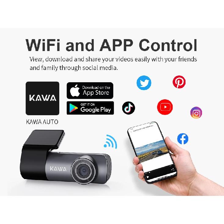 2K Dash Camera For Car DVR Dash Cam KAWA D5 Video Recorder Emergency Voice Control Night Vision WiFi APP Monitor WDR Dashcam