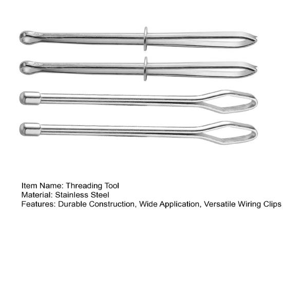 4/8 Pcs Drawstring Threader Tool Set Stainless Steel DIY Rope Wiring Clips Sewing Tool Easy Draw String Clip Replacement