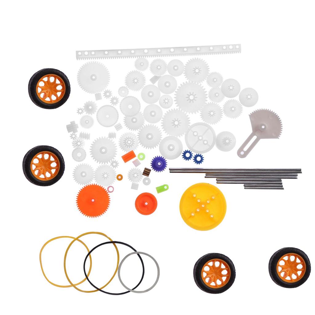 78 шт. Пластиковые шестерни, шкивы, ремень, червячная рейка, наборы шестерен, вал, ремень, набор для самостоятельного изготовления, аксессуары