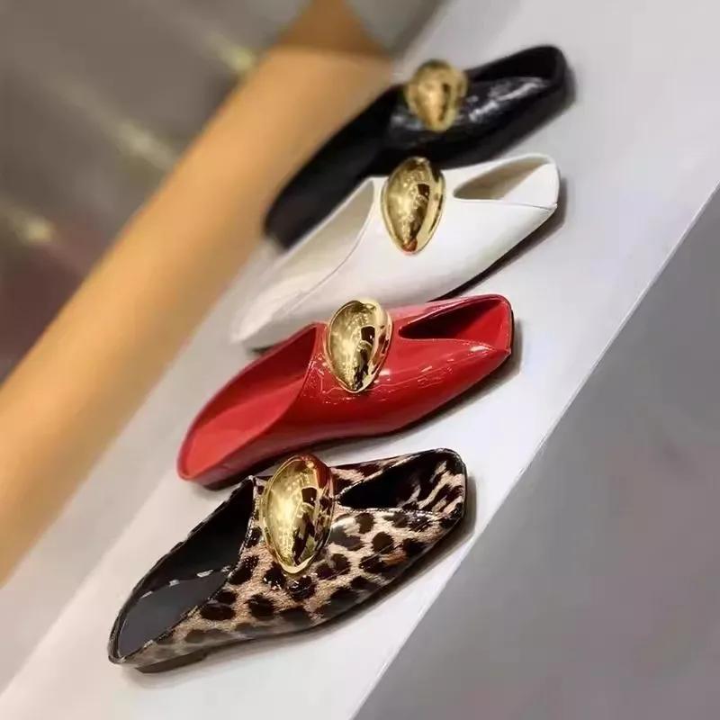 Women Summer Flats Slippers Leopard New Shoes Sandals 2025 Slingback Designer Woman Peep Toe Flip Flops Zapatillas Mujer