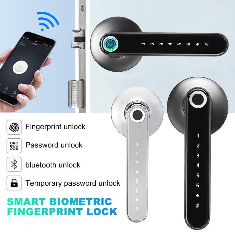 Bluetooth Ручка-Замок с Паролем Разблокировка через Приложение Бесключевой Доступ Поддержка iOS/Android Умный Отпечаток Пальца Электронный Замок для Двери