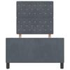 Box Spring Bed with Headboard Dark Grey 100 x 200 cm Velvet
