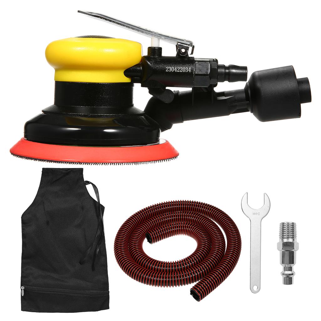 Air Random Orbital Sander 5'' Vacuum Air Sander Non-vacuum Pneumatic Sandpaper Polished Grinding