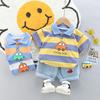 0-5 Years Old Children's Baby Clothing High-quality Cotton Car Pattern Short-sleeved Shirt Sports Denim Shorts Set