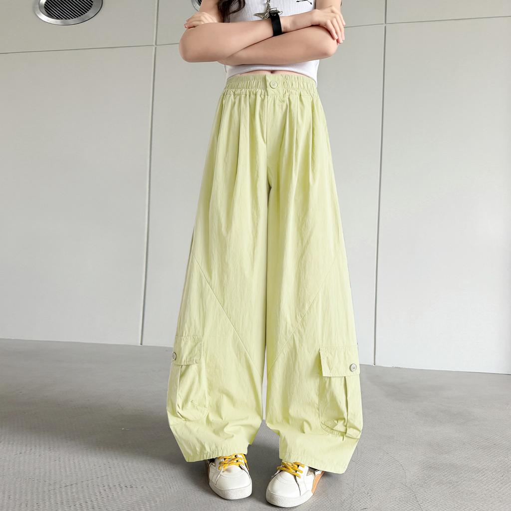 Girls' thin pants 2026 new summer casual pants, ice silk quick drying pants, children's girls' summer pants