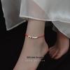 S925 Silver Beads Red Rope Zodiac Anklet for Couples and Girlfriends