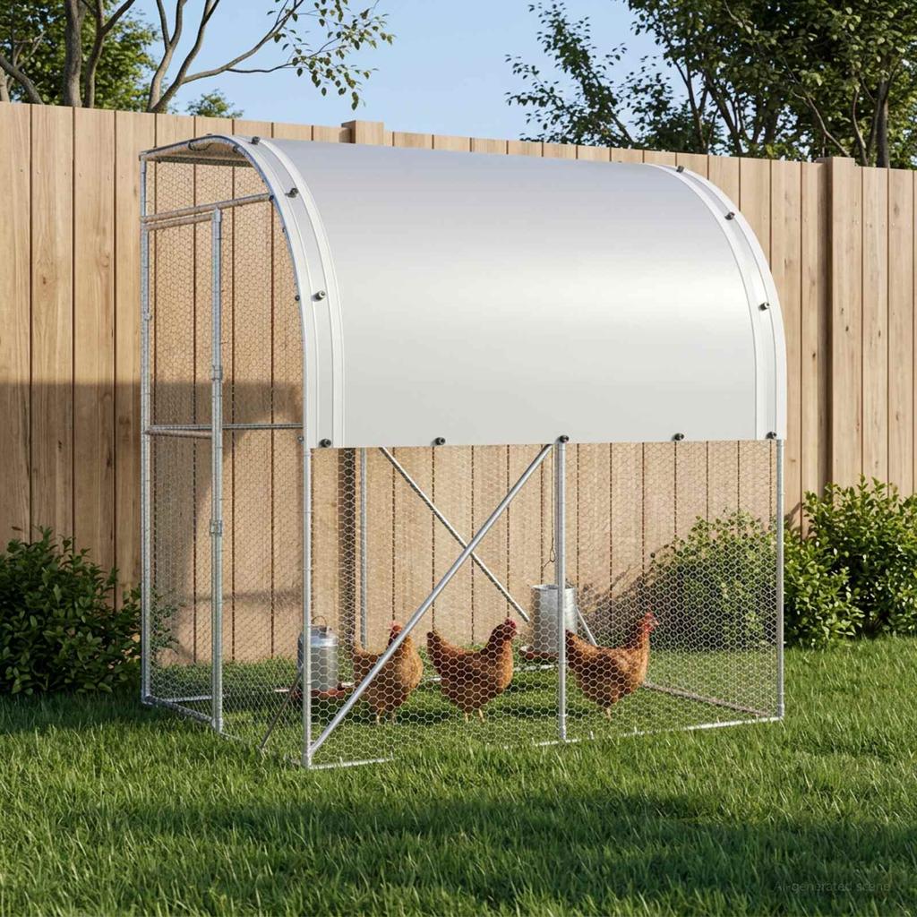 Chicken Coop Silver 200 x 200 x 215 cm Galvanized Steel