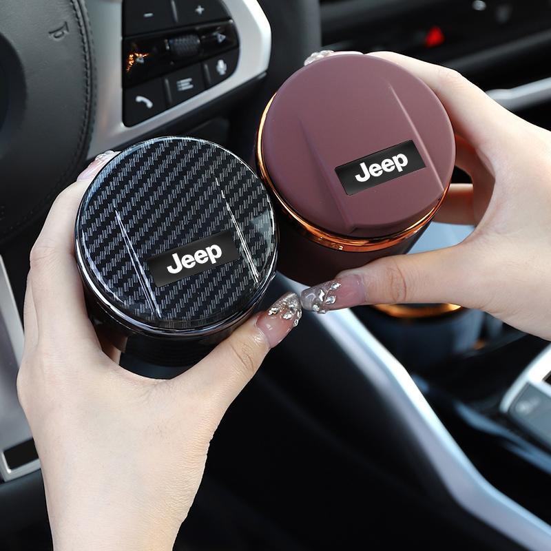 4 Colors Car Ashtray LED Interior Ceramic Ashtrays For Jeep Renegade Compass Grand Cherokee Wrangler Gladiator Patriot Liberty ANR1