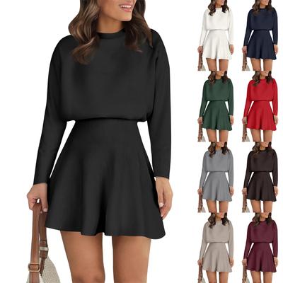 Женский повседневный спортивный костюм, элегантное вязаное и зимнее платье