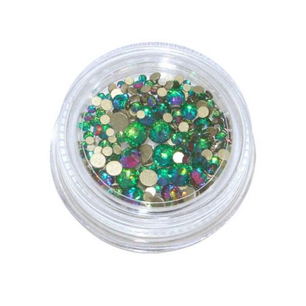 Nail Trend Special Crystal Mix Nail Stone, Five Color Green, 1 Piece