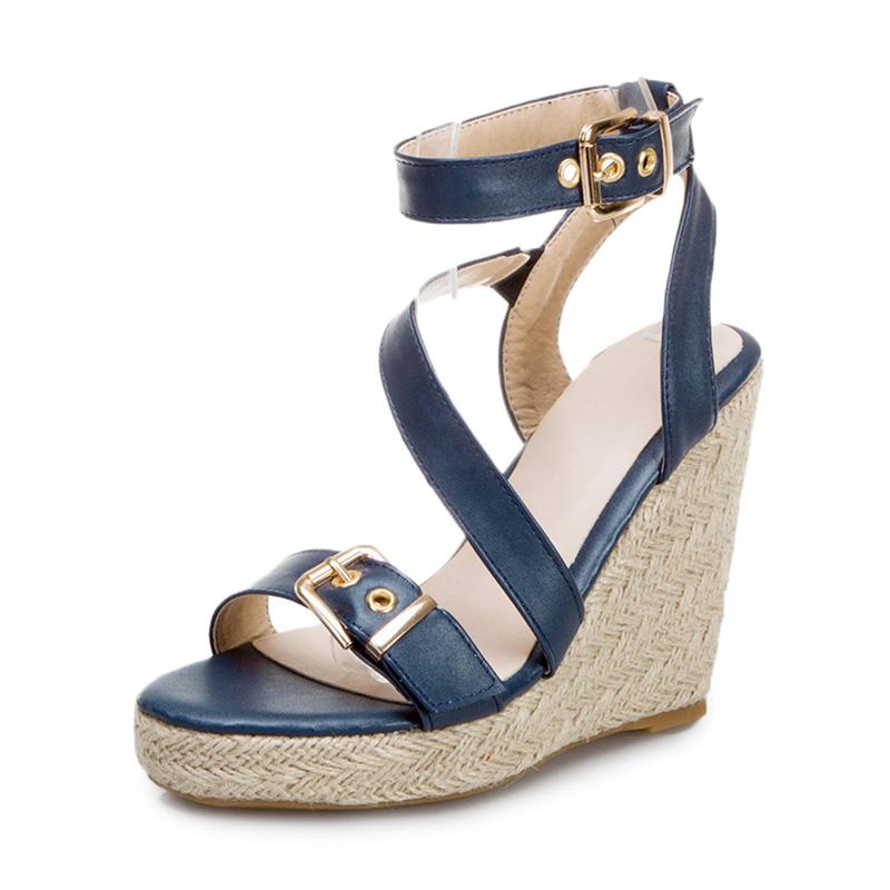 Модные босоножки на танкетке, женские летние туфли, трикотажные туфли на платформе, высокие каблуки, шлепанцы, большие размеры, туфли с перекрестными ремешками для вечеринок, женские, белые