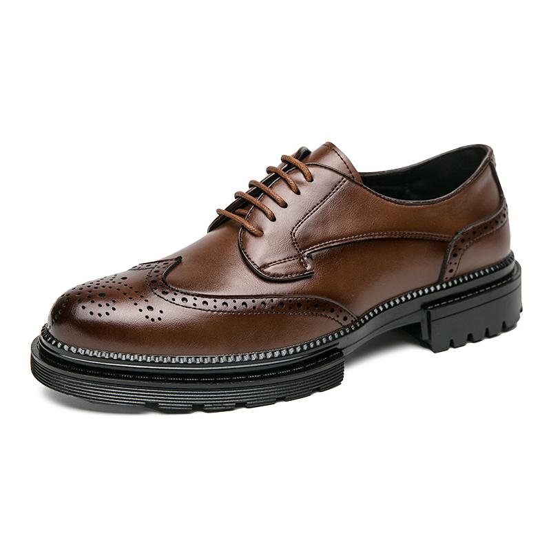 Кожаные туфли жениха Модный британский стиль дизайна Тренд для отдыха на открытом воздухе Вечеринка Офисное качество для взрослых Лидер продаж Черные туфли