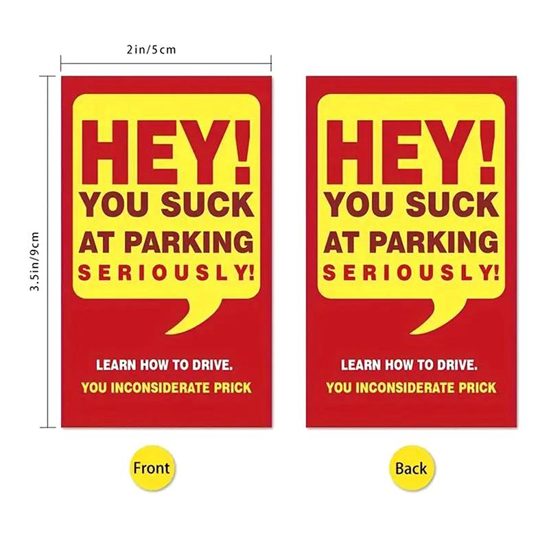 50 шт. карточек с плохой парковкой. Вы припарковались как идиот. Забавные картонные карточки с нарушением правил парковки с несколькими причинами нарушения.