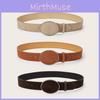 Solid Color Simple Suede Oval Buckle Design Women Casual Belt For Use Daily