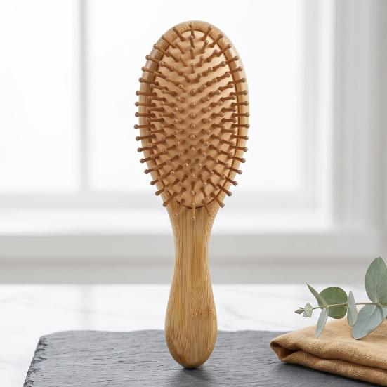 Yousheng Bamboo Air Cushion Hairbrush Hair Growth Natural Wood Bristle Scalp Massage Brush Men Women Anti-Static All Hair Types Detangling Comb