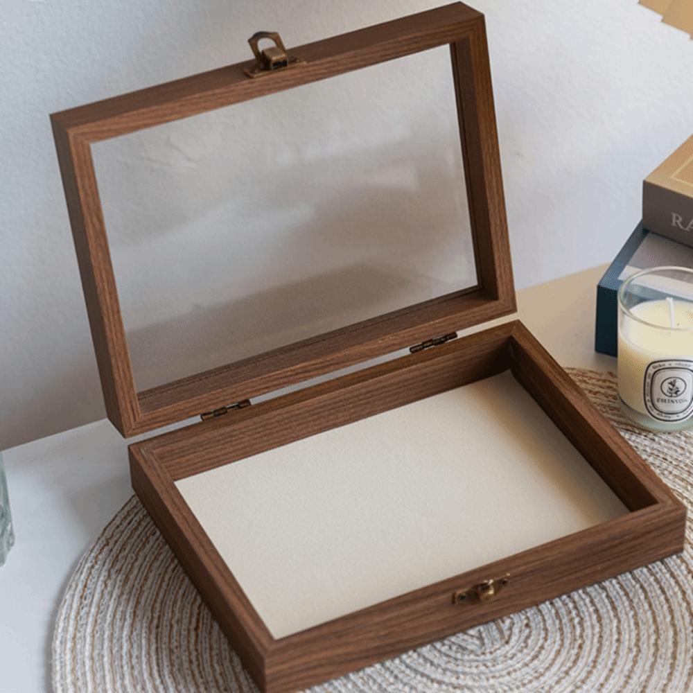 Velvet Jewelry Organizer Elegant Ring Display Holder Convenient Wood Jewelry Box  Desk