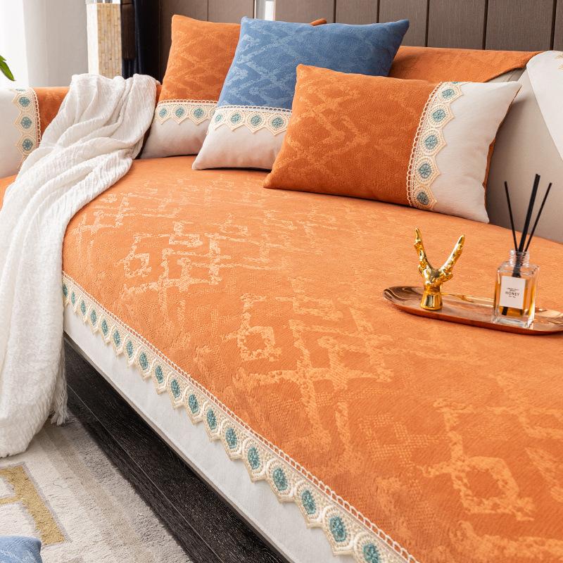 Высококачественный чехол для диванной подушки, универсальное универсальное полотенце с защитой от кошек, нескользящая универсальная подушка из синели из розового дерева