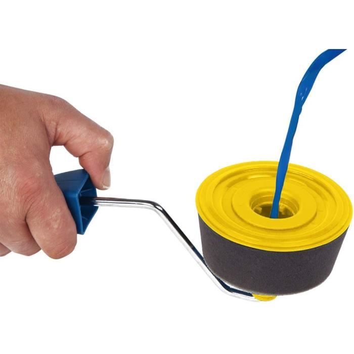 Kit de rouleaux de peinture avec reservoir integre FACIL'ROLLER, application sans traces sur toute surface, facile d'utilisation,197