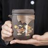 Color-changing purple sand travel tea set portable bag outdoor express cup purple sand ceramic one pot six cups anti-scalding