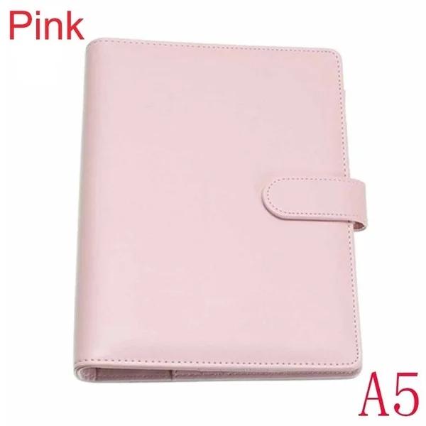 New A5 / A6 Macaron Multi-function Handbook Universal Manual Business Leather Ring Loose-leaf Notebook Office Supplies