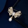 Vintage Pearl Court Baroque Bow Brooch Corsage Female Premium Elegant Versatile Coat Pin