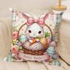 Easter eggs Rabbit Cushion Cover Silky Short Plush Invisible Zipper Dustproof Sofa Pillow Case for Home Decor