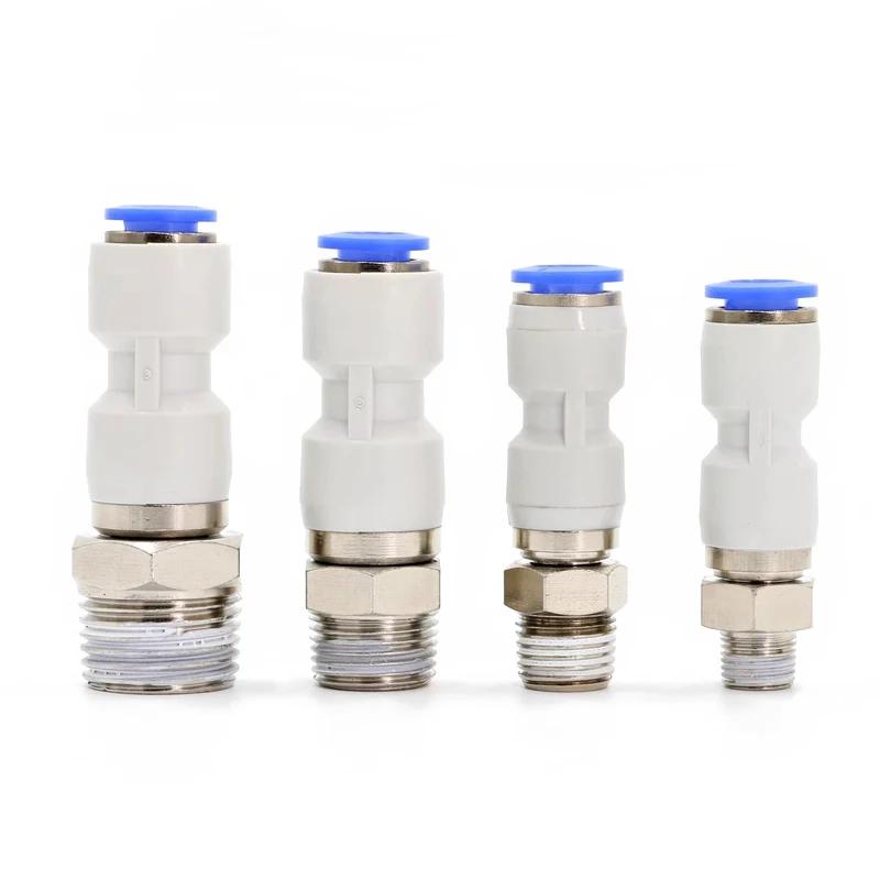 Pneumatic Air Fitting 360° Rotary Connectors Swivel Joint High Speed Rotation 6/8/10/12mm MaleThread M5 1/4 1/2 Quick Coupling