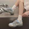 Женская обувь 2024 года, женская вулканизированная обувь с эластичной резинкой, модная повседневная обувь с круглым носком, новые сетчатые кроссовки в тон