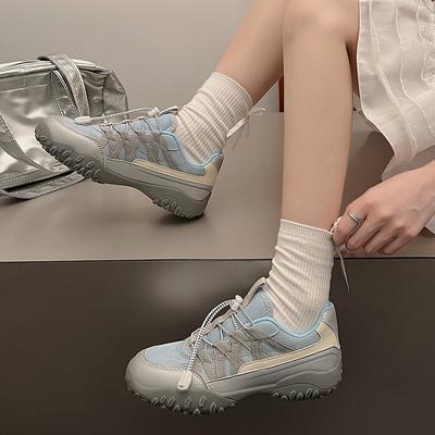 Женская обувь 2024 года, женская вулканизированная обувь с эластичной резинкой, модная повседневная обувь с круглым носком, новые сетчатые кроссовки в тон