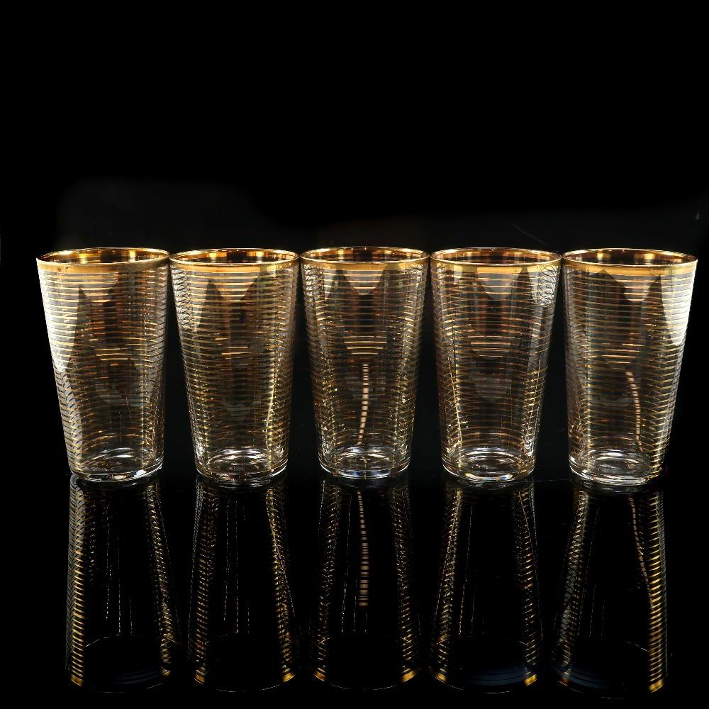 Baccarat Old Baccarat Gold Filigree Glasses (5 pieces) Tableware Glass _ Used