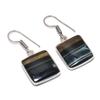 Black Tiger Eye Gemstone 925 Sterling Silver Jewelry Earring 1.30"