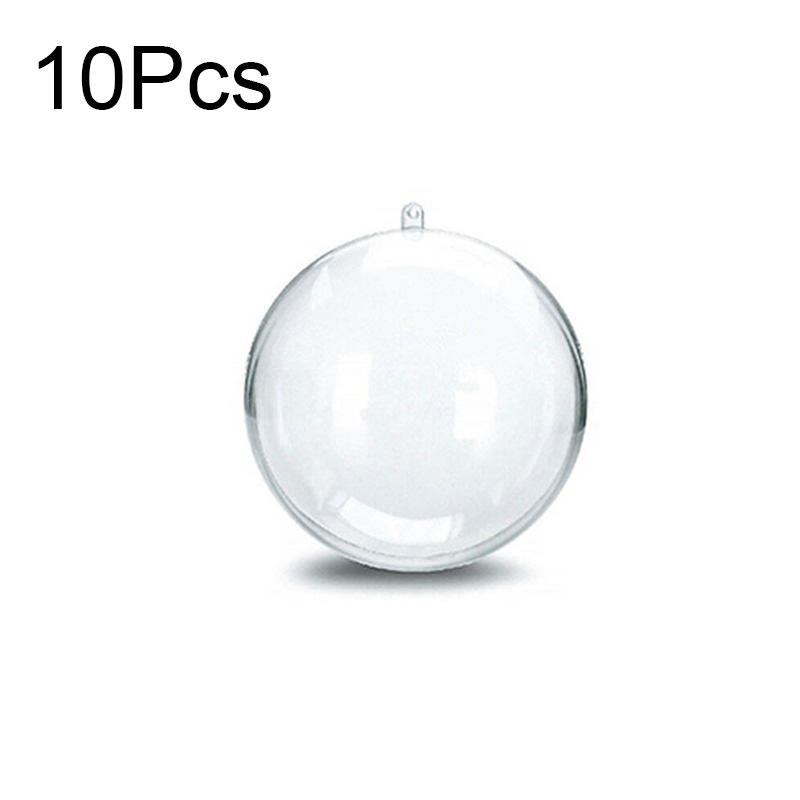 10шт DIY прозрачные рождественские елочные шары пластиковые заполняемые безделушки декоративная сфера