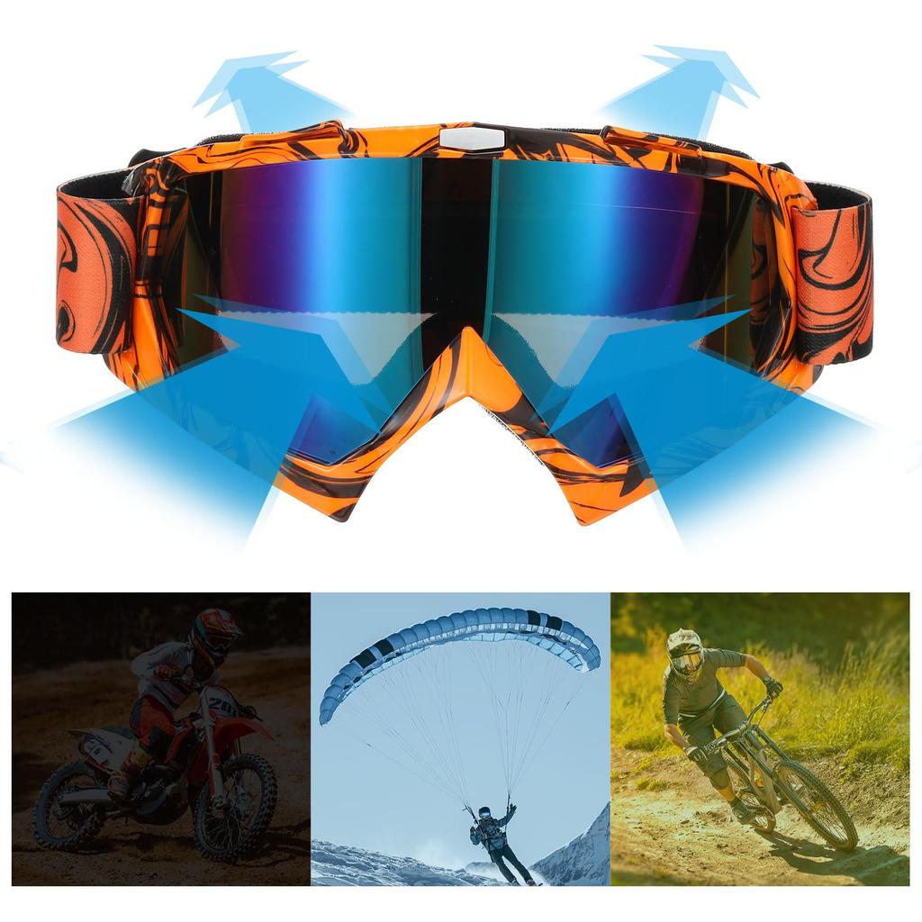 PATIKIL Очки для мотокросса с оранжевыми и черными цветными мотоциклетными очками для квадроцикла, лыжными гоночными шлемами, ветрозащитные очки для и езды, линзы, очки, очки,